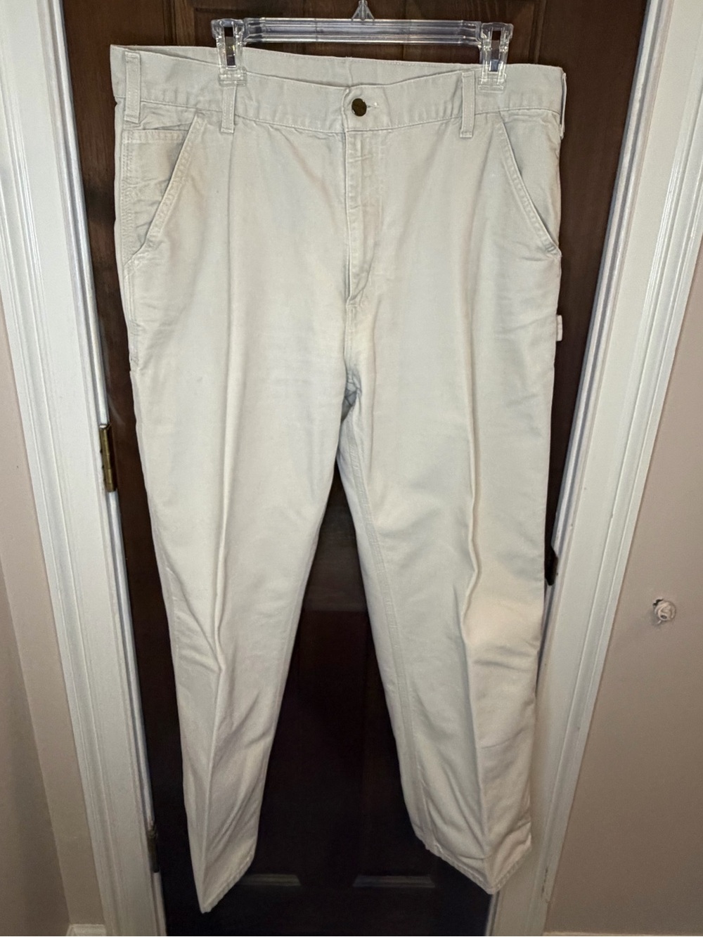 Carhartt Canvas Carpenter Pants Men’s 38x30 Tan Beige Utility Workwear B151
